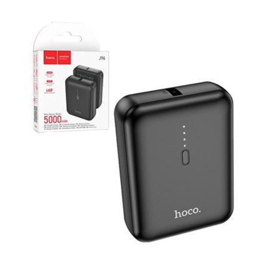 Power Bank Pequeno Hoco  J96 Strider Tipo-C 5000mAh Preto